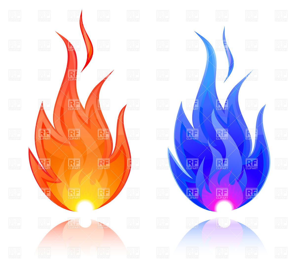 Flames and fire signs; fire -