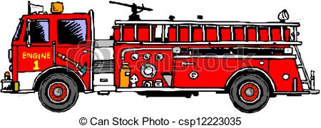 Fire engine ladder . - Clipart Firetruck