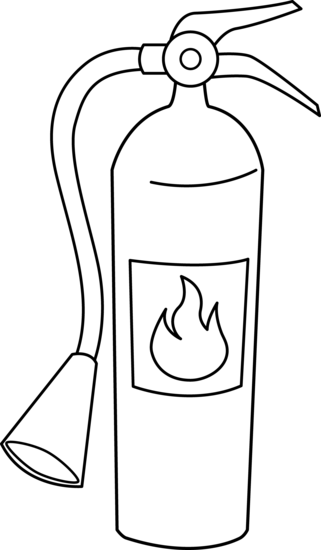 Fire Extinguisher Coloring . - Clipart Fire Extinguisher