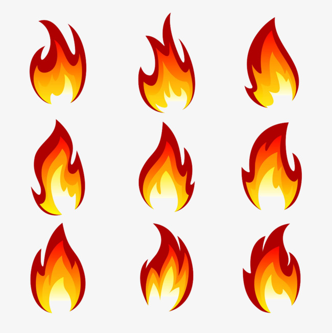 tattoo fire, Flame, Set, Cart - Fire Flames Clipart