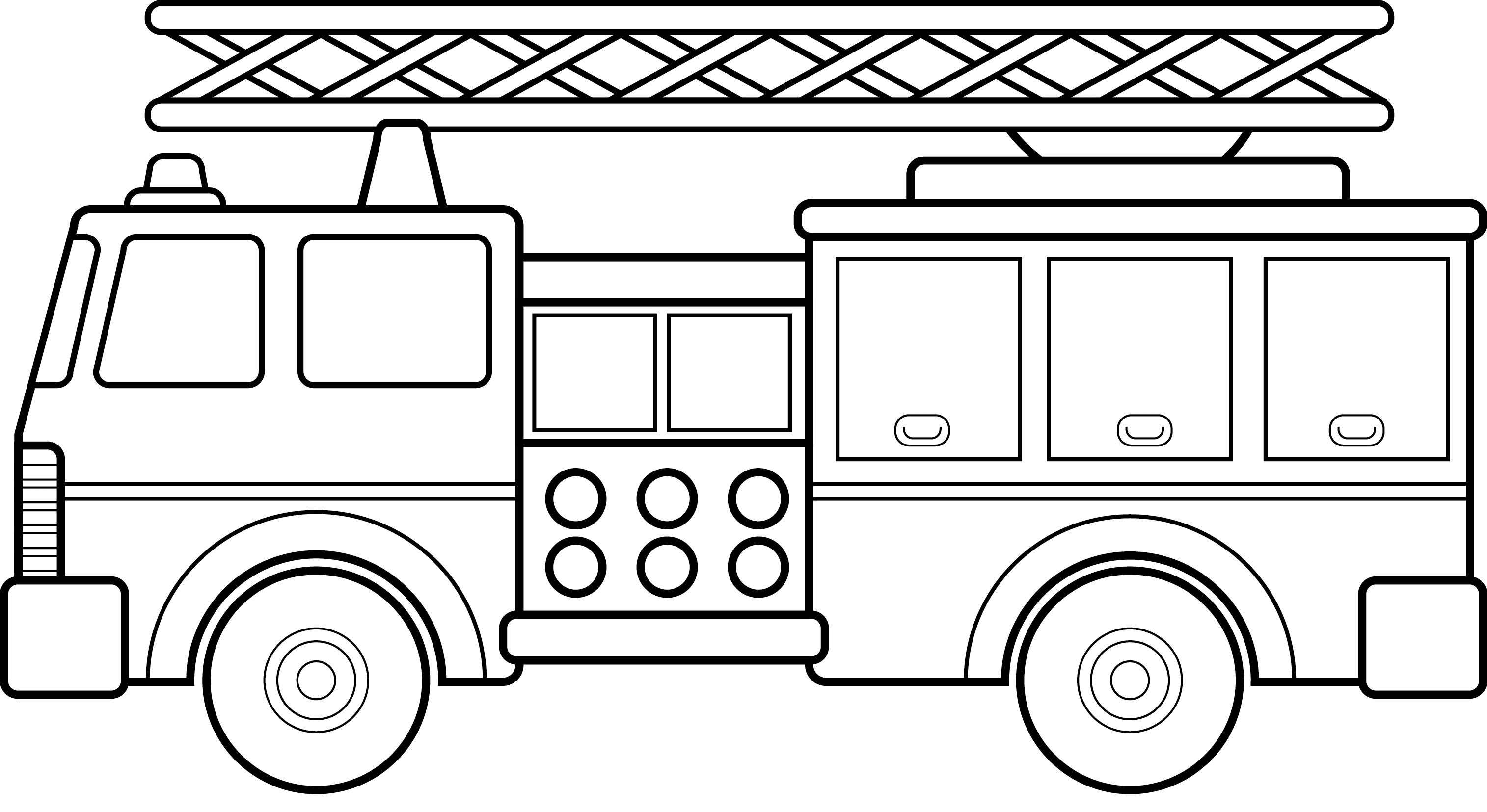 Fire truck cars and trucks clip art black and white car 2 top