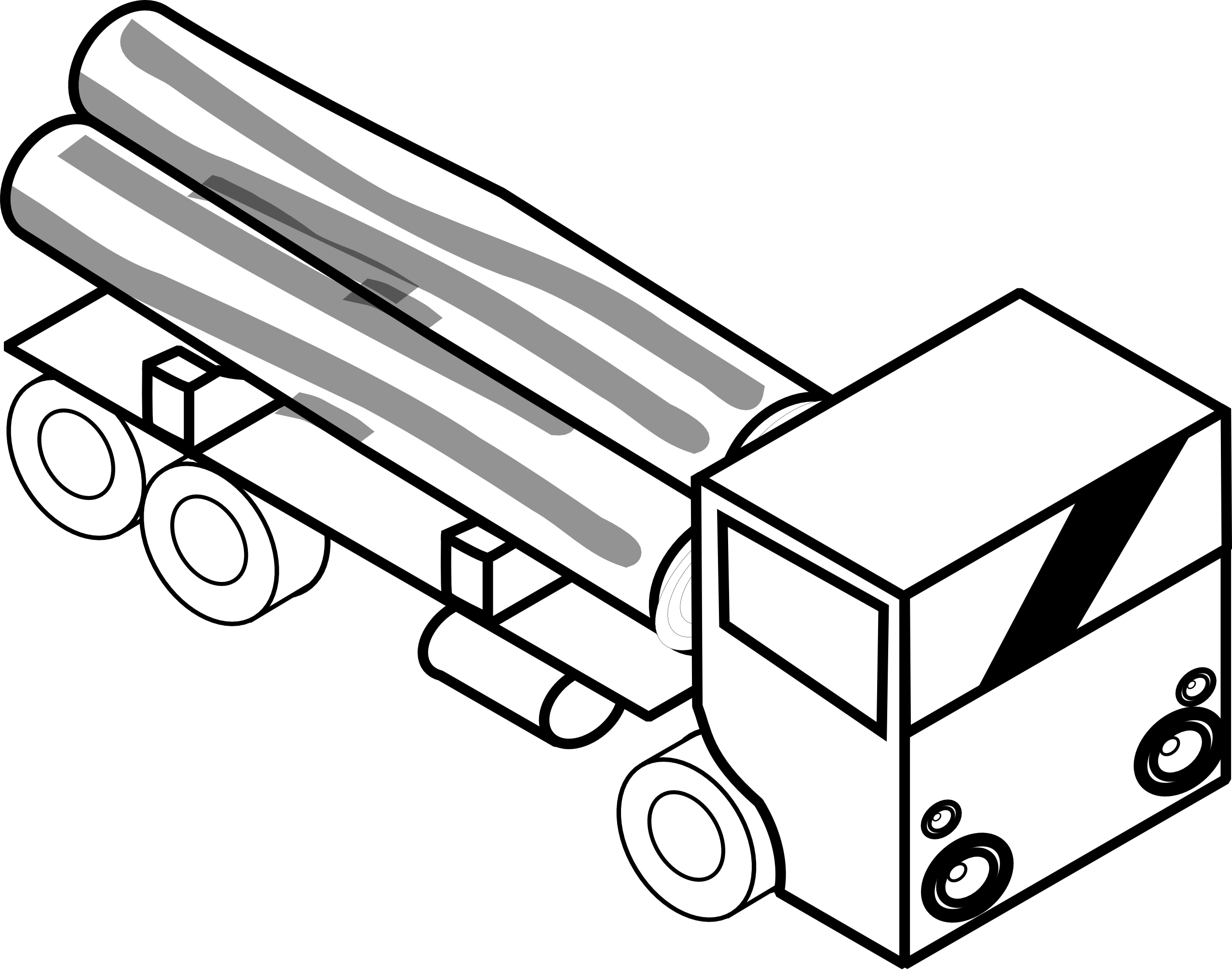 Fire Truck Clipart Black And  - Truck Clipart Black And White