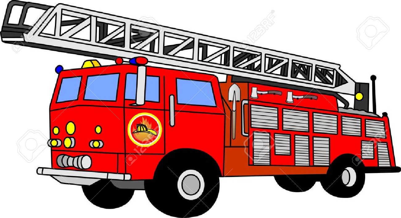 Fire engine ladder .