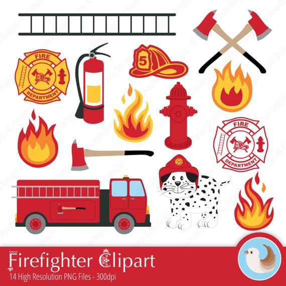 Matching Clipart! Bright and Fun! Firefighter Clipart Fireman Clipart Fire  Station by CinnamonDove