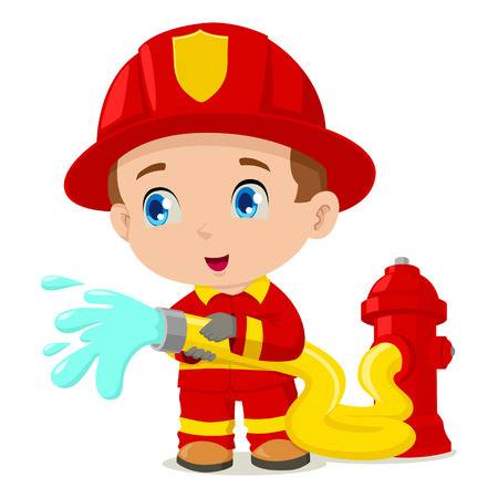 Vector illustration of a firefighter