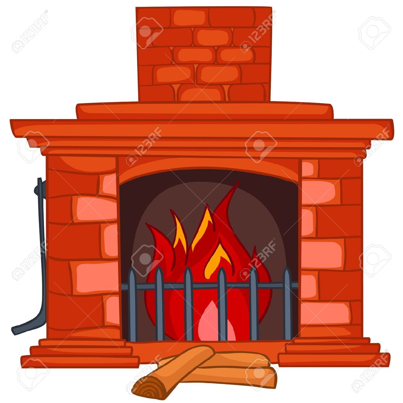 Christmas fireplace clipart t