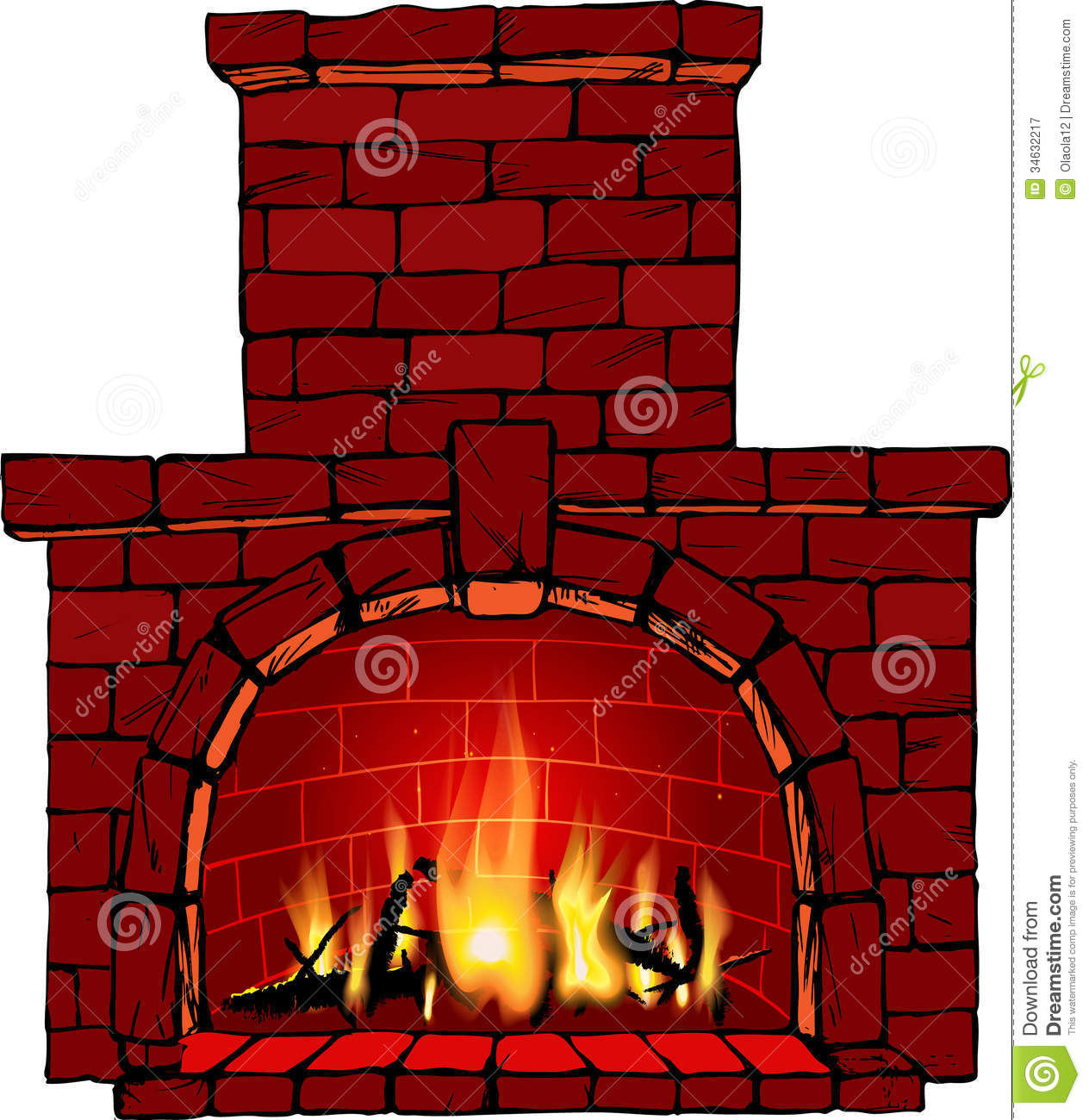 Fireplace Royalty Free Stock  - Clipart Fireplace