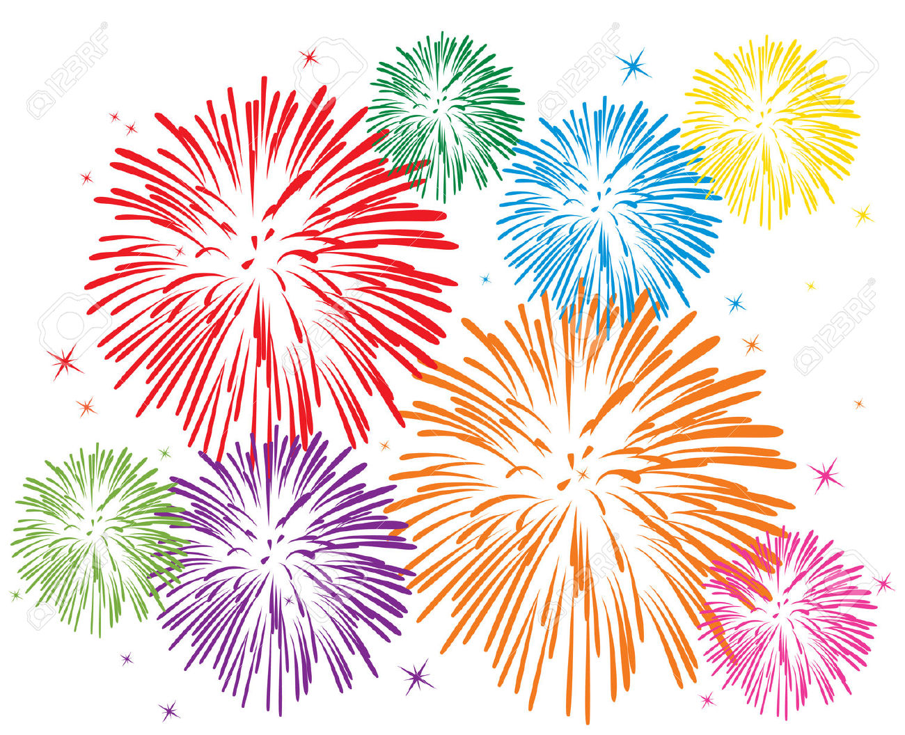 Fireworks Clipart #6726 - Clipart Of Fireworks