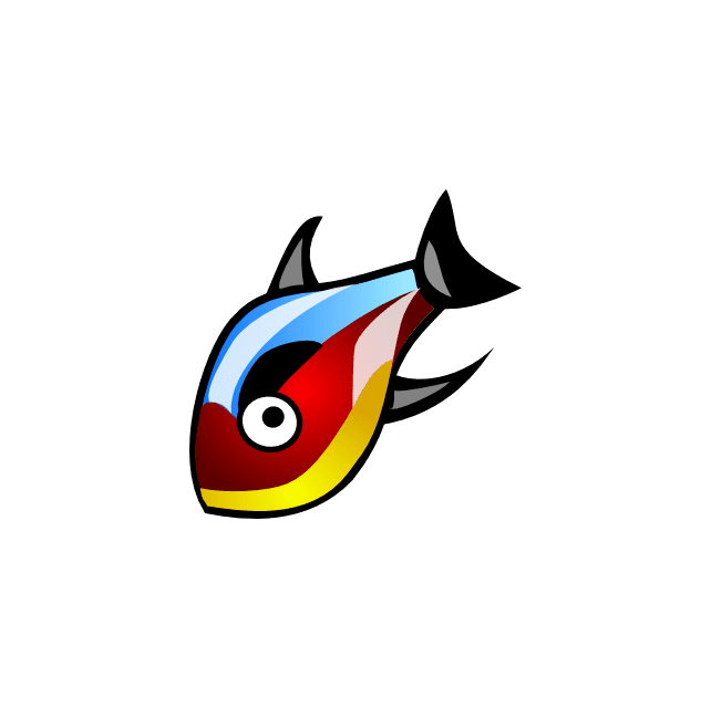 A red, blue, and yellow fish - Fish Clipart