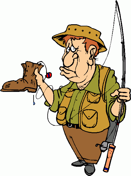 Fisherman Catching Shoe Clipa - Fisherman Clipart