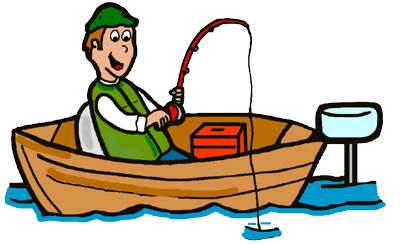 Old Fisherman In Boat Clipart