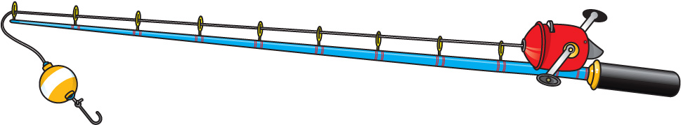 fishing pole with fish clipart