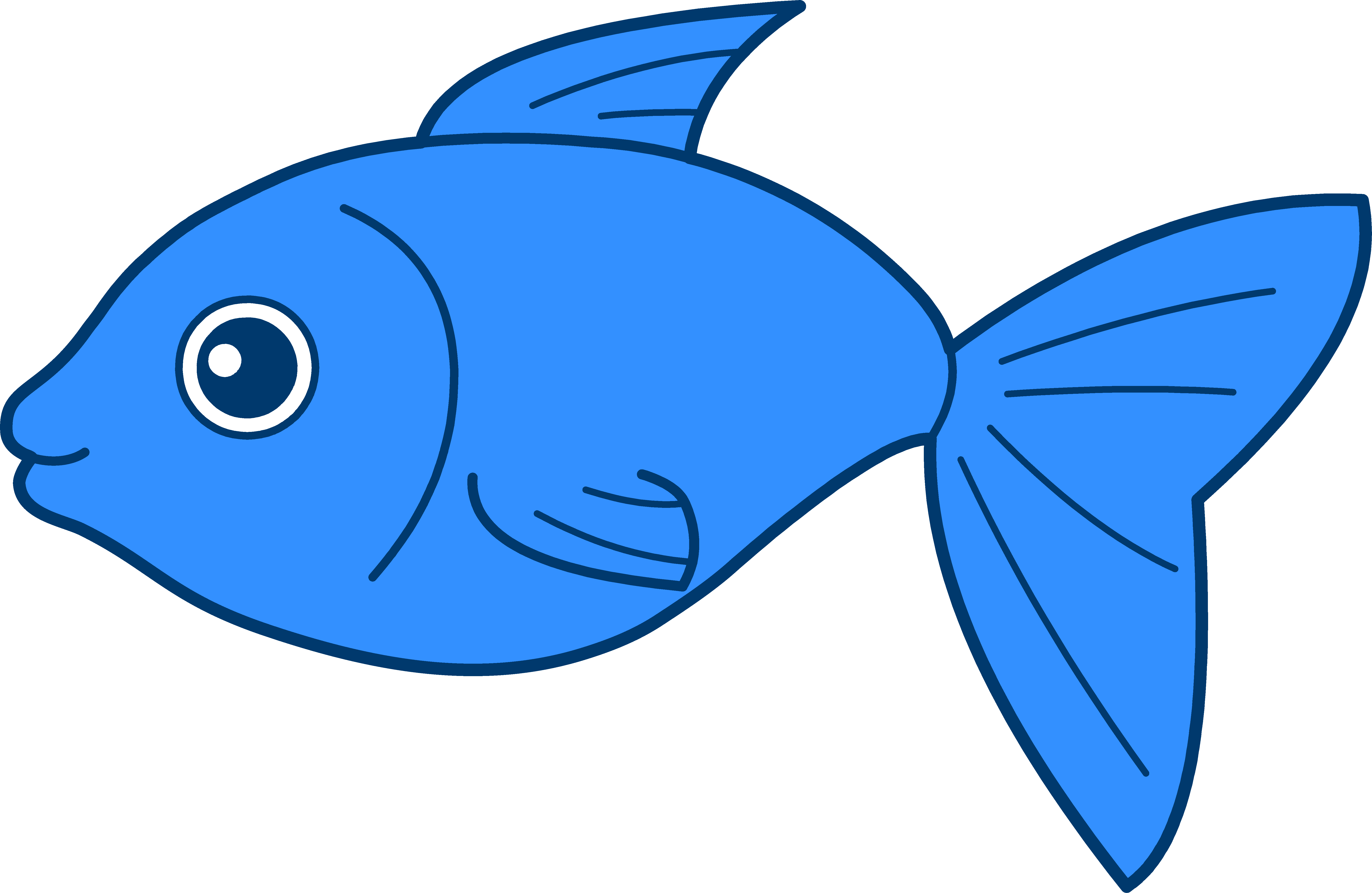 Fishing blue fish clipart - Cartoon Fish Clip Art