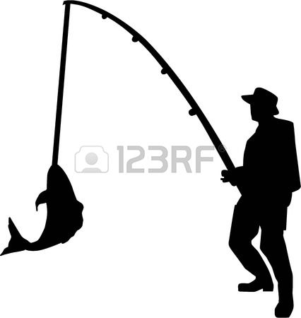 Fishing Silhouette Man Rod Illustration