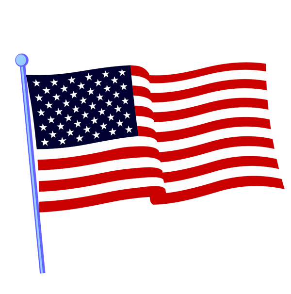Flag Clip Art Black White Cli - United States Flag Clip Art