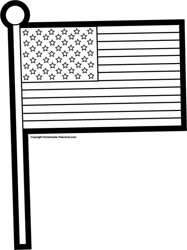 Flag Clipart Black And White  - American Flag Clip Art Black And White