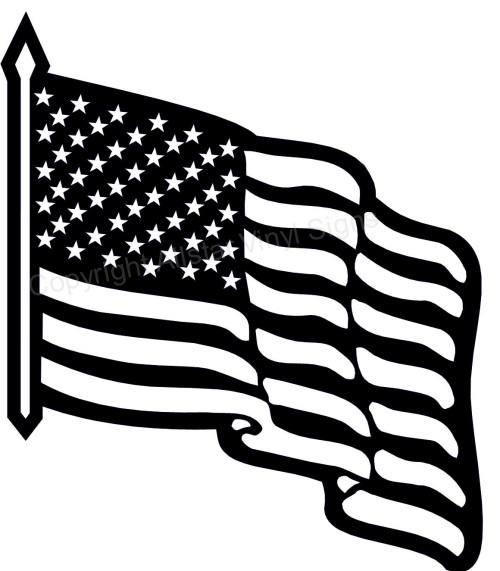 Flag Day Clip Art Black And W - American Flag Clip Art Black And White