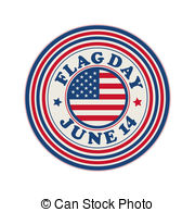 ... Flag Day stamp - Flag Day celebration stamp over white.