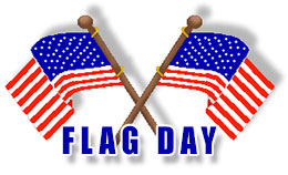 Flag Day with crossed America - Flag Day Clip Art