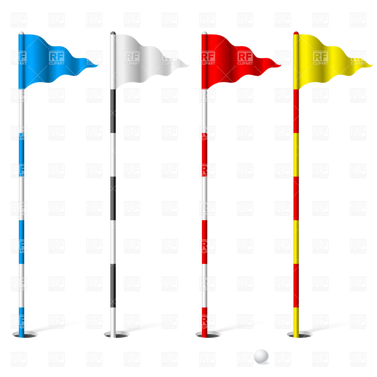 Flags Of The Golf Course 7360 - Golf Flag Clip Art