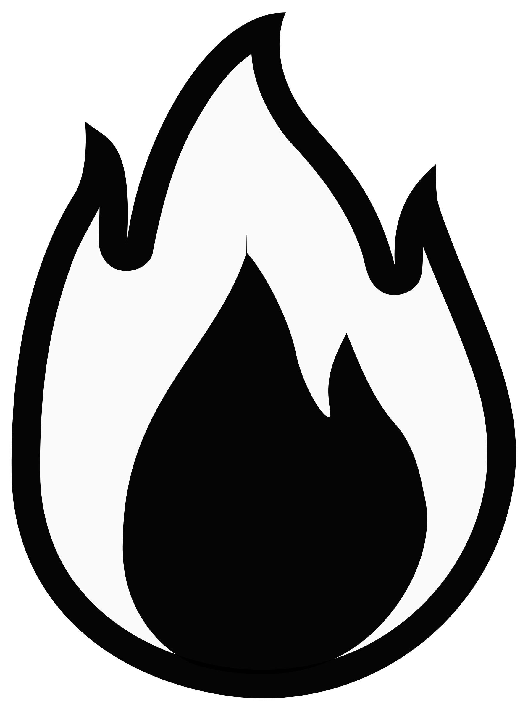 Monochrome flame clipart. Graphic by uroesch.
