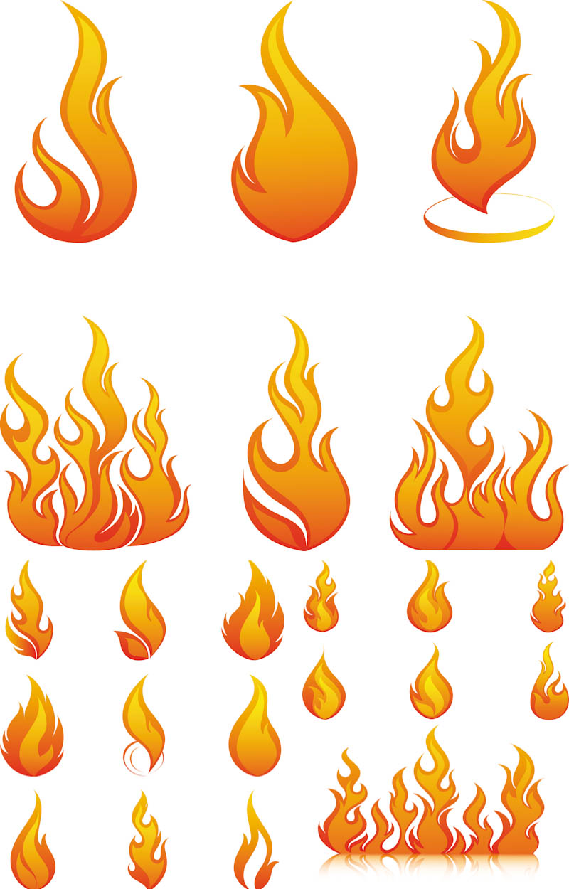Flames And Fire Elements Vect - Fire Clipart Free