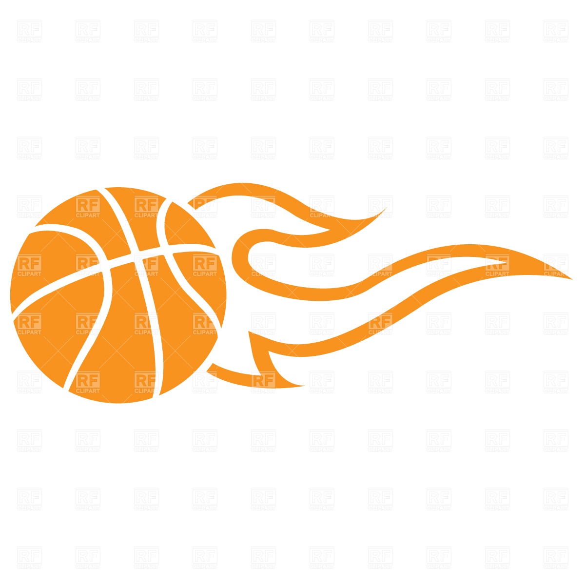 Flaming Basketball Ball 796 Download Royalty Free Vector Clipart