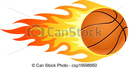 ... Flaming basketball - Illustration of ball in fire for your.
