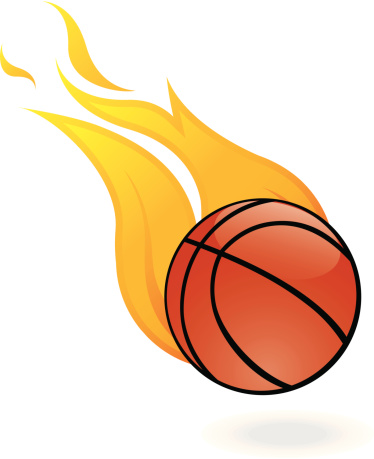 Flaming Basketball vector art .