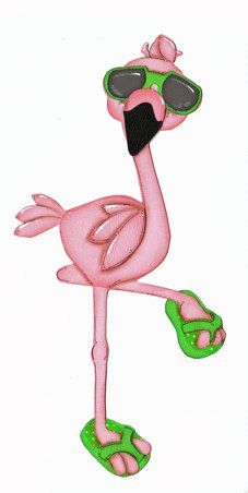 Pink flamingo clipart, a pair