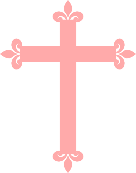 Fleur De Lis Cross Clip Art V - Pink Cross Clip Art