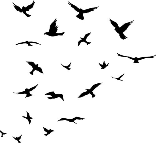 Flock of birds clip art.
