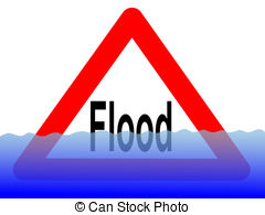 ... flood sign with water - British flood sign with rising water... ...