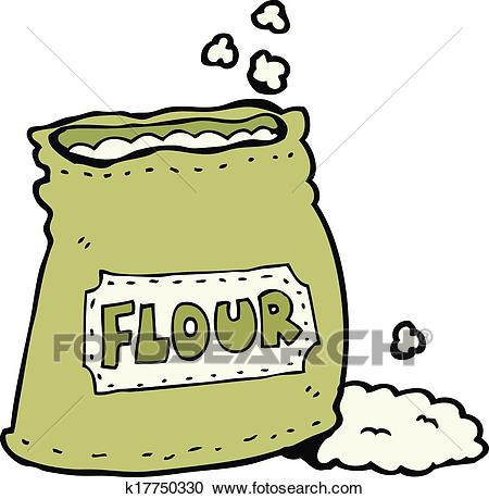 Clipart - cartoon bag of flour. Fotosearch - Search Clip Art, Illustration  Murals,