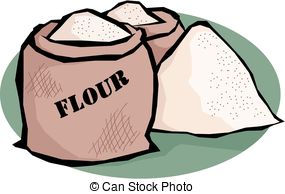 ... Flour - Illustration of two bags and a heap of flour.