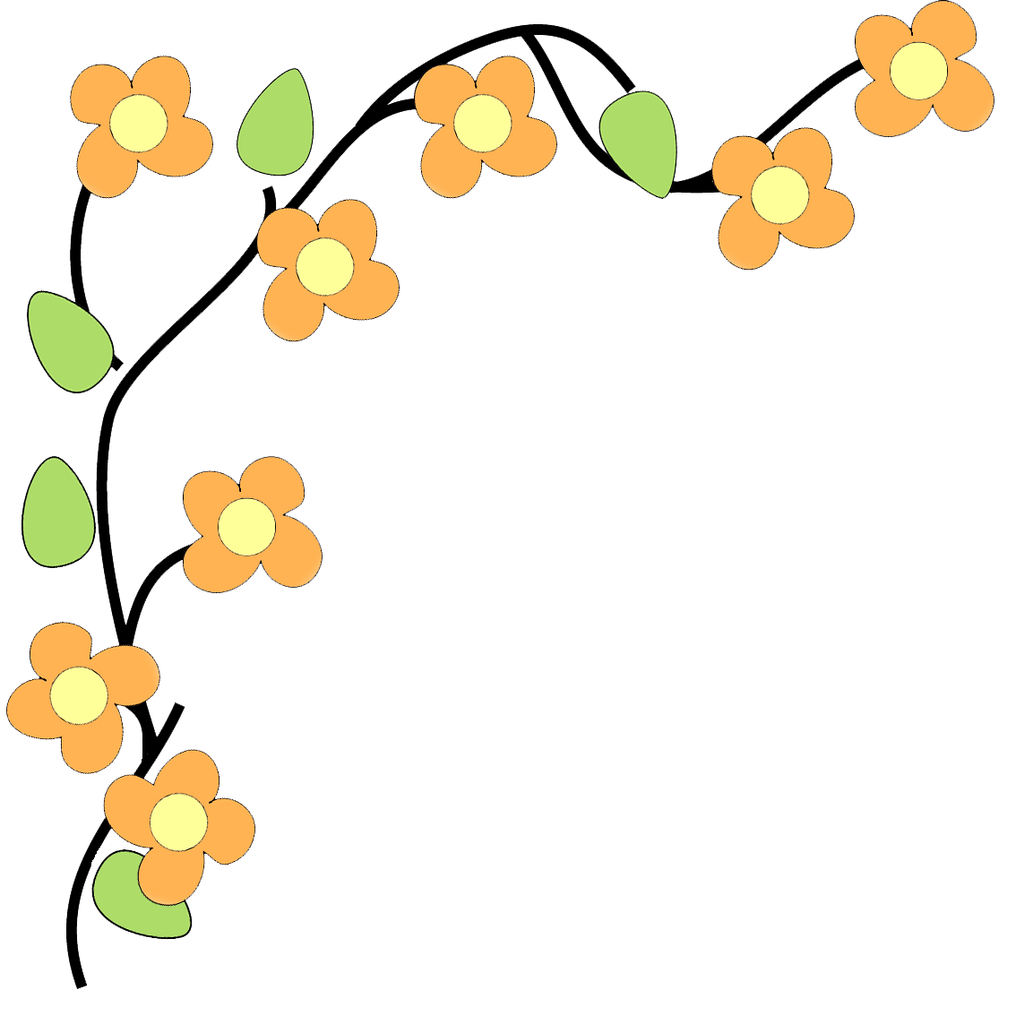 flowers borders vector set