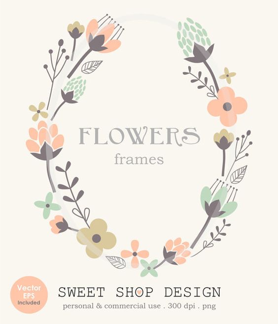 Flower Border Clip Art Frames - Rustic Border Clip Art