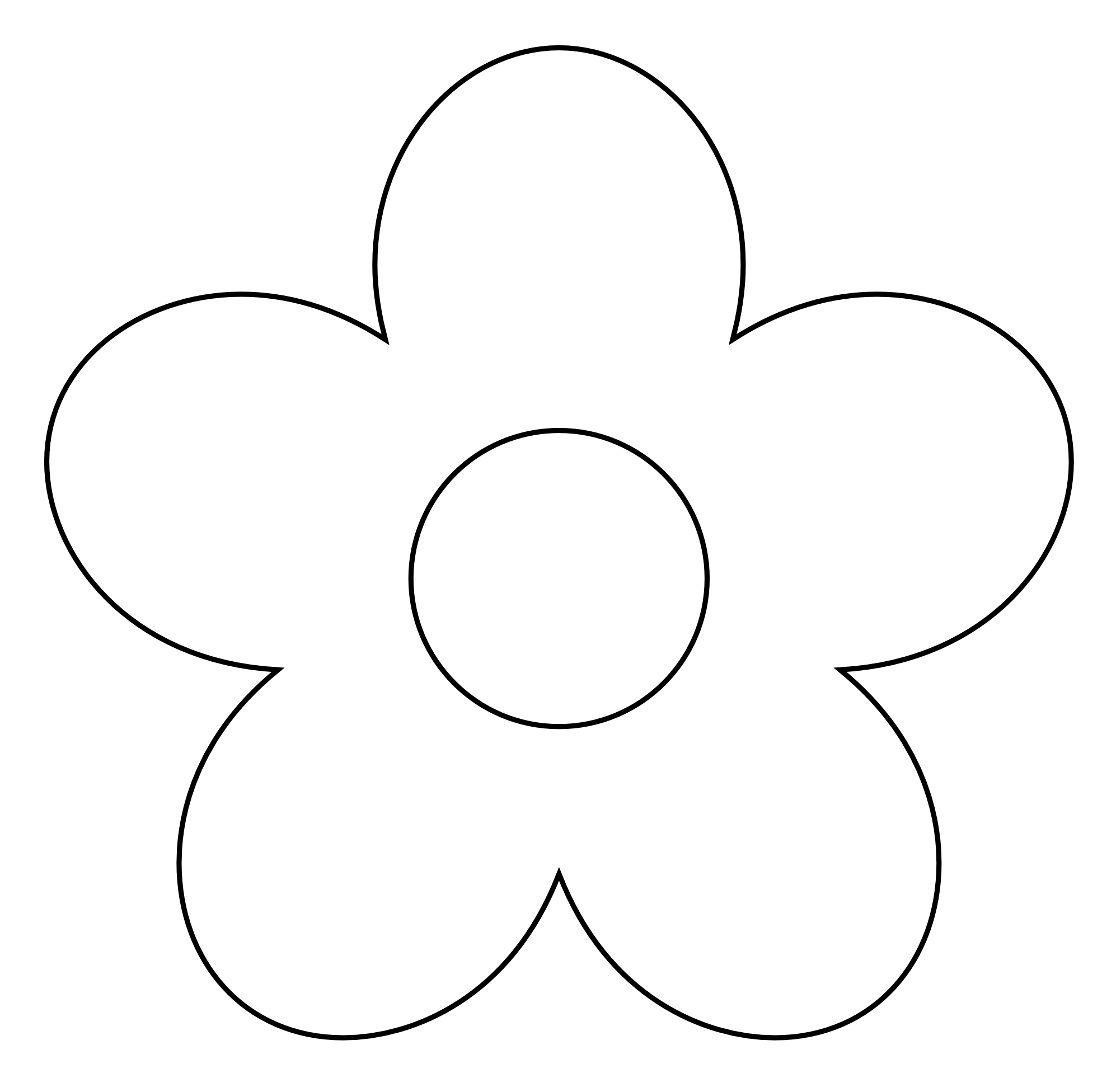 Simple Flower Clipart Black A