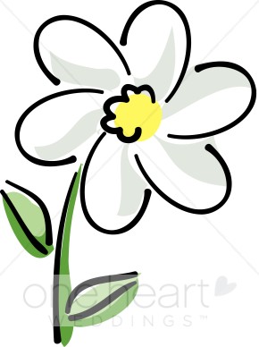 Daisy flower clip art black a