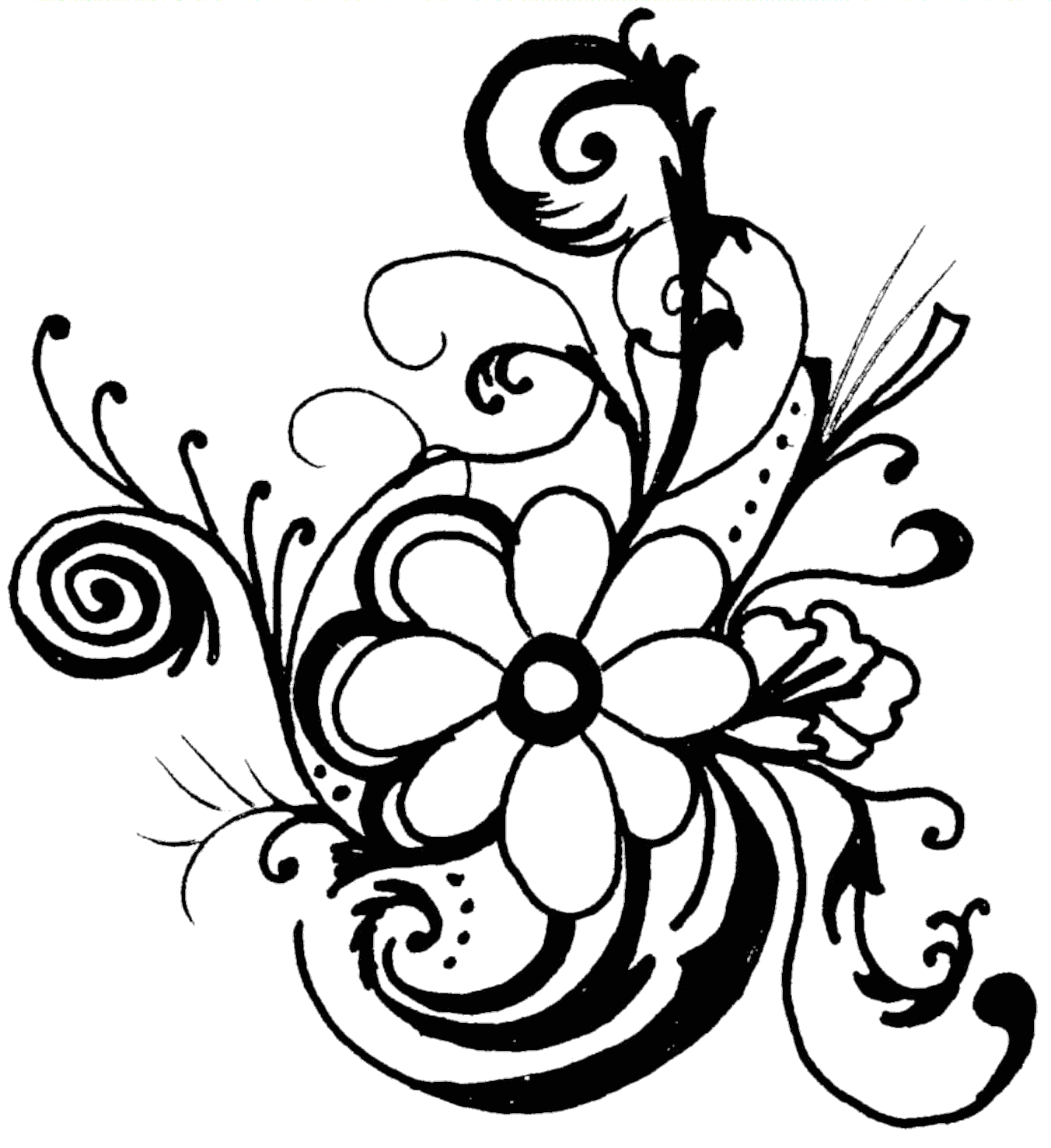 Flower Clipart Clipart Panda  - Flowers Black And White Clipart