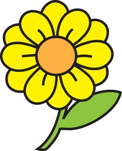 Flower Clipart Image: clip art image of a bright yellow flower