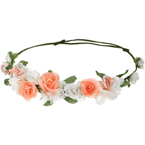 White Gold Rose Floral Crown,