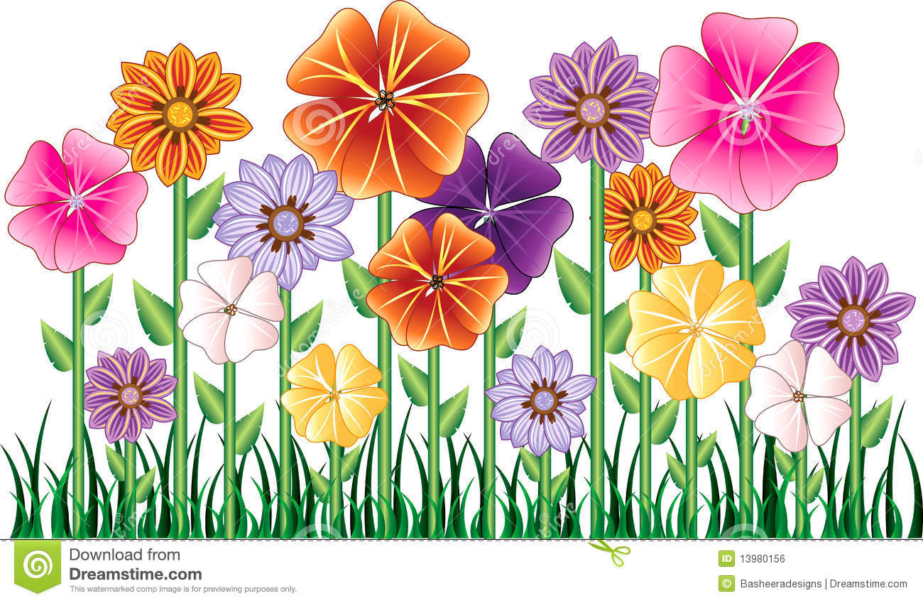Flower Garden Clip Art Image 