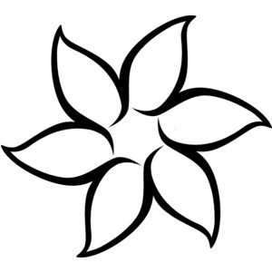 White Flower Outline Clipart 
