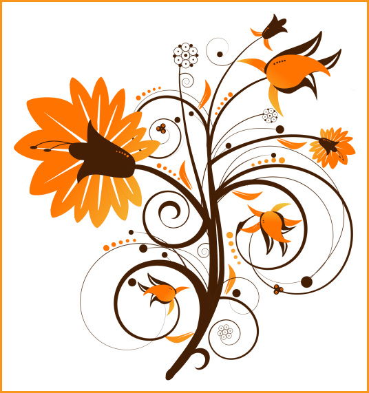 Flower Swirl Clipart Graphics