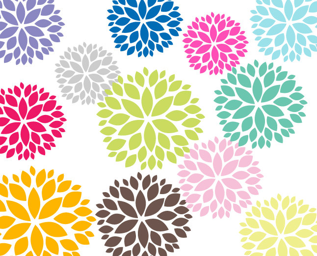 Flowers Clip Art 12 Blooming Flower By Dennisgraphicdesign On Etsy