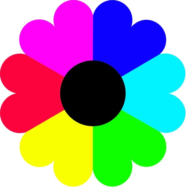 Flower 7 colors Free vector 36.37KB