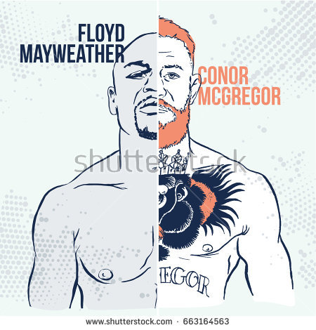 June, 19 2017: Vector illustration of famous boxing fighters and MMA Conor  McGregor and