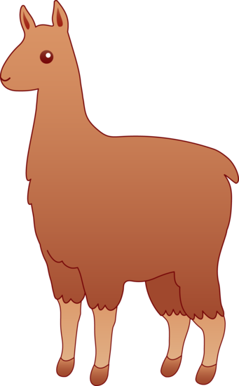 Fluffy Brown Llama Clipart Fr - Llama Clip Art