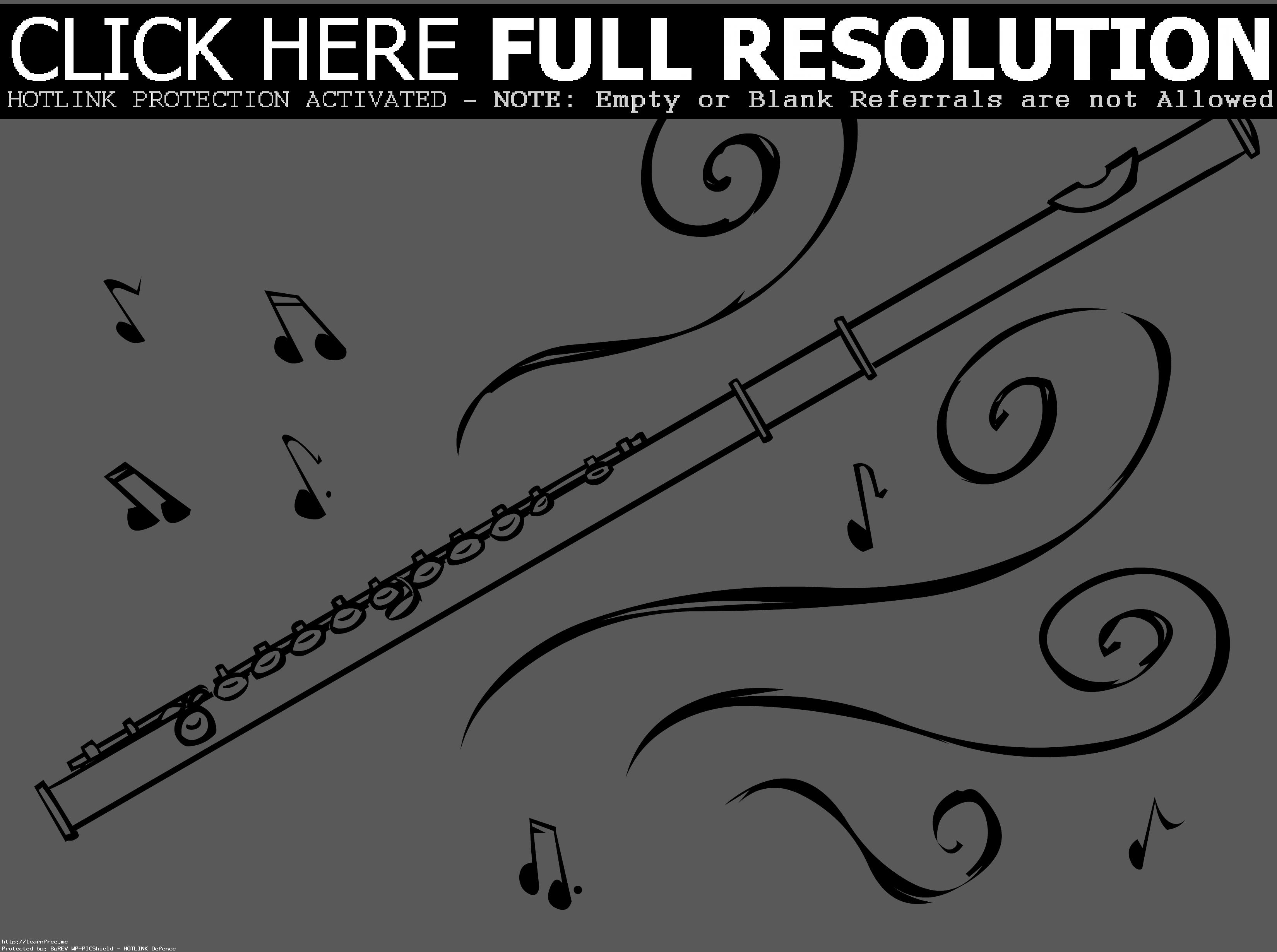 Flute Clipart Drawn Pencil And In Color Entrancing Black White